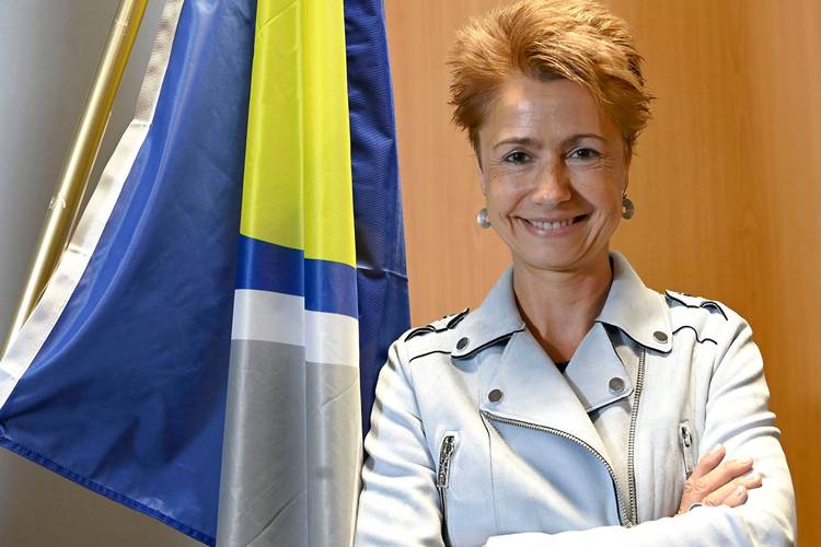 24 mei 2022: Claire Vandevivere (LB Jette), bij haar eedaflegging als burgemeester van Jette.