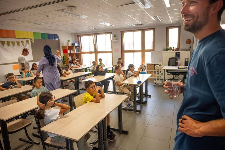 20240902 Eerste schooldag Paviljoen Schaarbeek klas school onderwijs DSC 7851