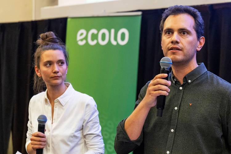 Ecolo-voorzitters Samuel Cogolati en Marie Lecocq