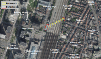 Kaart metrowerf noordstation