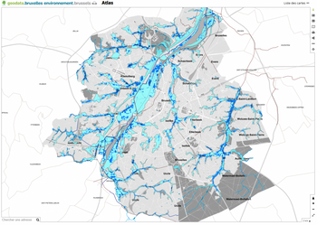 overstromingsgevoelige zones Brussel 