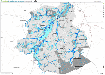 overstromingsgevoelige zones Brussel