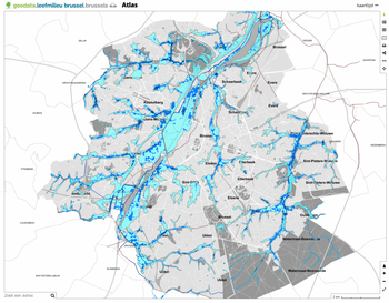 Kaart overstromingsgevaar Brussel