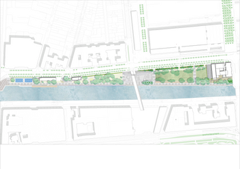 Plannen voor het park op de Beco- en Materialenkaai 