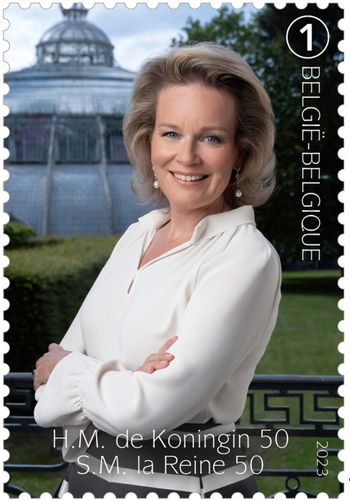 20 januari 2023: naar aanleiding van de 50ste verjaardag van HM de Koningin Mathilde brengt bpost een postzegel uit met een nieuw officieel portret van de Koningin