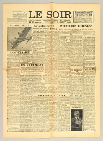 Originele verzetskrant ‘Le Faux Soir’ wordt geveild in Brussel op 16 en 17 oktober 2025.