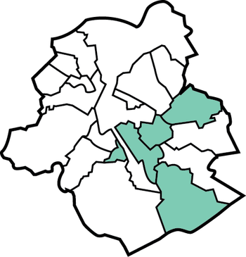 Kaart Brussels Gewest Met Meeste alleenstaande vrouwen bron BISA web