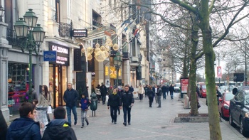 Bovenstad winkelen winter kerstmis