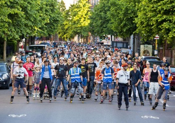 Roller bike parade