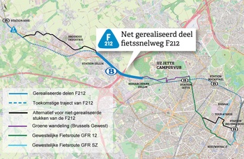 Een klein deel van de toekomstige  fietssnelweg F212 van Asse tot Brussel-Noord is afgewerkt