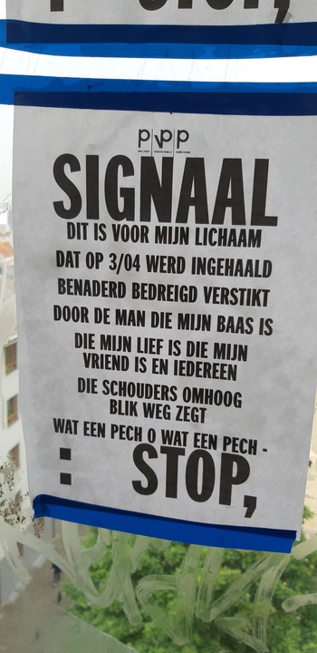 aanplakbiljet Signaal Stop, tegen seksueel geweld
