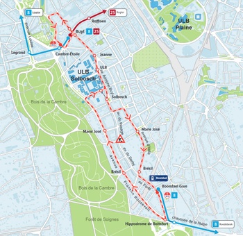 mivb omleiding tram 8 25 waaglaan