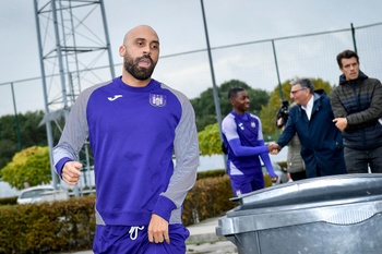 Anthony Vanden Borre tijdens de eerste training van Franky Vercauteren als nieuwe hoofdtrainer van RSC Anderlecht op 8 oktober 2019
