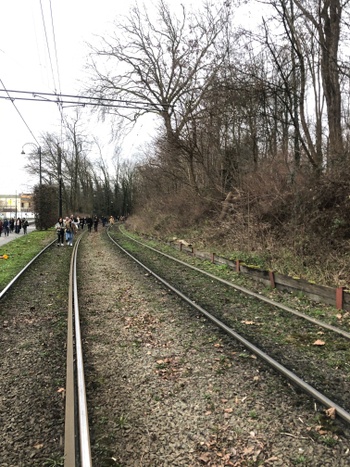 Tram 3 vast in tunnel tussen haltes Van Praet en Heembeek