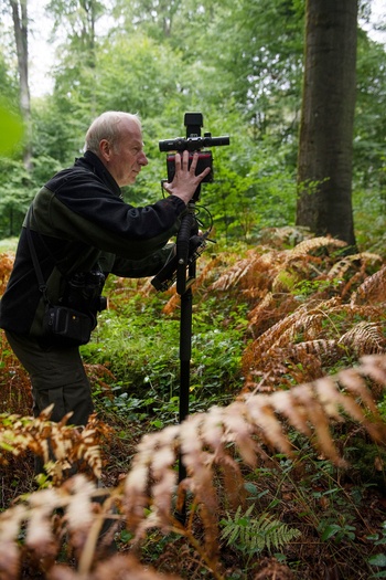 Een onderzoeker aan het Instituut voor Natuur en Bos aan het werk in het Zoniënwoud