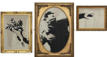 Een van Bansky's kunstwerken
