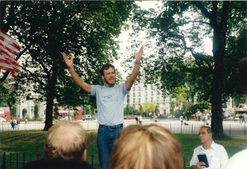 De speakers corner in Londen. 