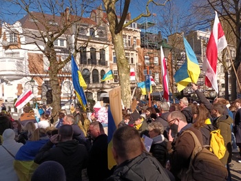 protest oekraïne ambassade Wit-Rusland