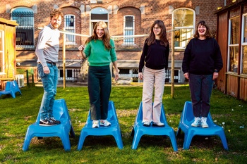 Centrumverantwoordelijken Bastiaan Wildemeersch (GC Pianofabriek), Eva Wilsens (GC De Markten), Dorien Herremans (GC Nekkersdal) en Frisia Donders (GC Kontakt)