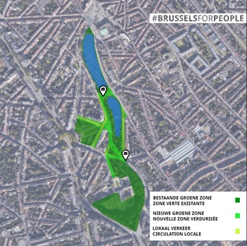 Kaart van voorgestelde groene ruimte