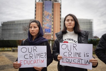 Betoging Afghanen Schumanplein