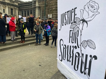 Manifestatie voor Sourour Abouda