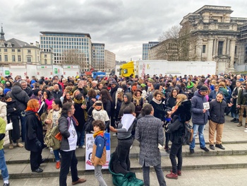 Manifestatie voor Sourour Abouda