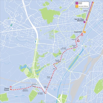 Plan van de onderbreking: metro 5