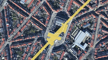 Het spoortraject van Metro 3 zal volgens de plannen onder het Collignonplein en het gemeentehuis van Schaarbeek doorlopen