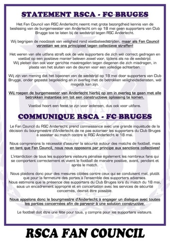 Statement Fan Council RSC Anderlecht