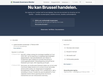 screenshot Brussels Governance Monitor