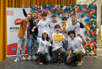 Het winnende team SF Coalminers van het Sint-Franciscus college uit Heusden-Zolder