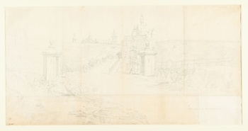 De Naamsepoort in de 18de eeuw, door Ferdinand-Joseph Derons.