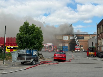 Brand in recyclagebedrijf in Haren