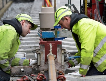 Officiële herlancering infrastructuurwerken Gewestelijk Expresnet GEN Eerste Minister Charles Michel en federaal minister mobiliteit François Bellot