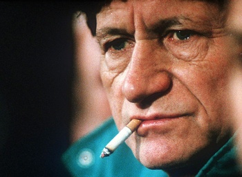 Raymond Goethals in 1993 als trainer van voetbalclub Olympique Marseille