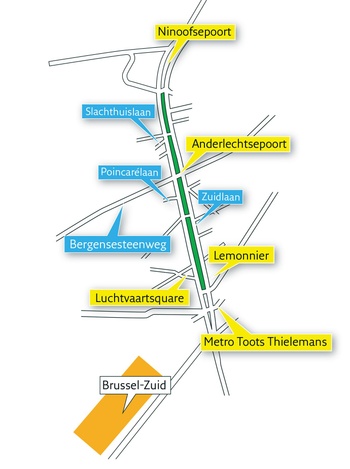 jefKaartje middenberm Ninoofsepoort Lemonnier 200 150mm