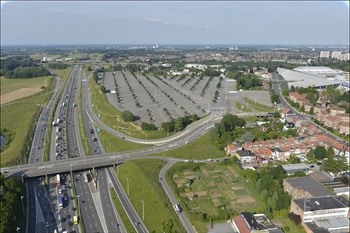 De Brusselse Ring ter hoogte van Parking C.
