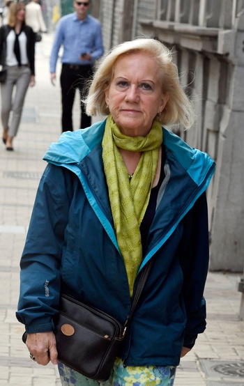 Brigitte Grouwels, op weg naar het CD&V-partijbureau na de gemeenteraadsverkiezingen van 14 oktober 2018