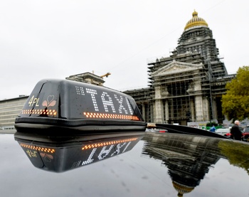 20181014 taxiprotest tegen Uber taxichauffeurs Poelaertplein