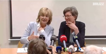 Persconferentie Catherine Moureaux (PS) en Françoise Schepmans (MR) op 29 oktober 2018: er is een akkoord