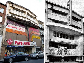 Deze supermarkt (links) was vroeger wijkbioscoop Century (rechts)