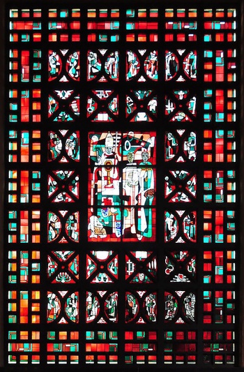 Glasraam Sint-Suzannakerk in Schaarbeek