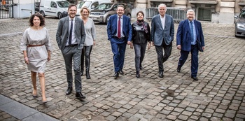 De leden van de Brusselse regering van Rudi Vervoort