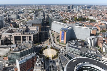 Het Schumanplein, midden in de Europese wijk