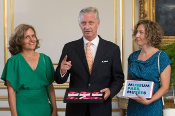 20 september 2018: ontvangst van de initiatiefnemers van de museumPASSmuseés door Koning Filip