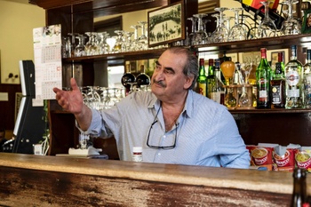Grieks Cafe La Rose Blanche, steenweg op Merchtem, Sin-Jans-Molenbeek
