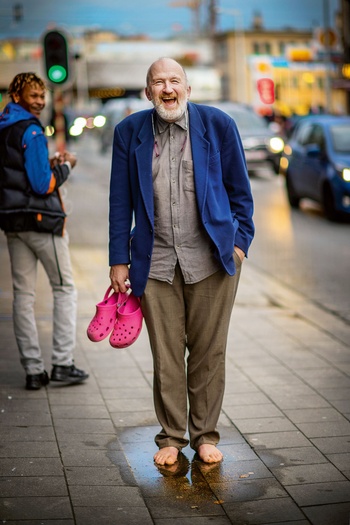 Graaf Laurent d'Ursel, directeur en bezieler van daklozencentrum DoucheFLUX