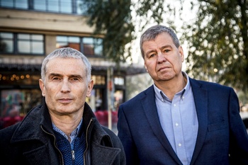 Roel Leemans en Jo Mariens, de algemene directeurs van respectievelijk Muntpunt en BRUZZ
