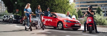 Poppy deelauto's, elektrische scooters en steps in Brussel